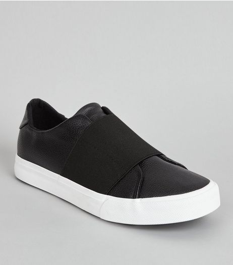 Black Elasticated Strap Trainers | New Look