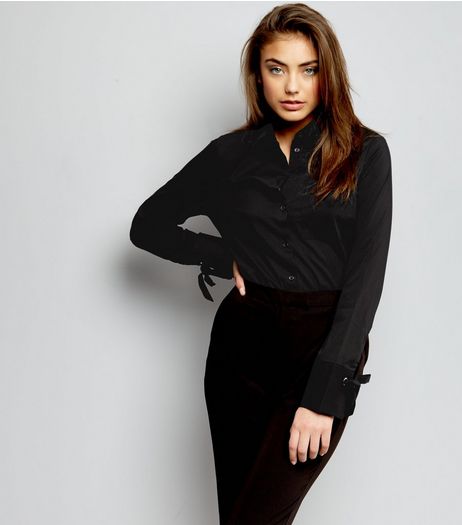 Black Tie Sleeve Shirt | New Look