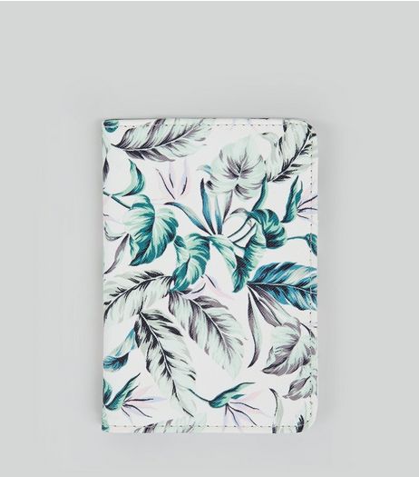 White Tropical Floral Print Passport Cover | New Look
