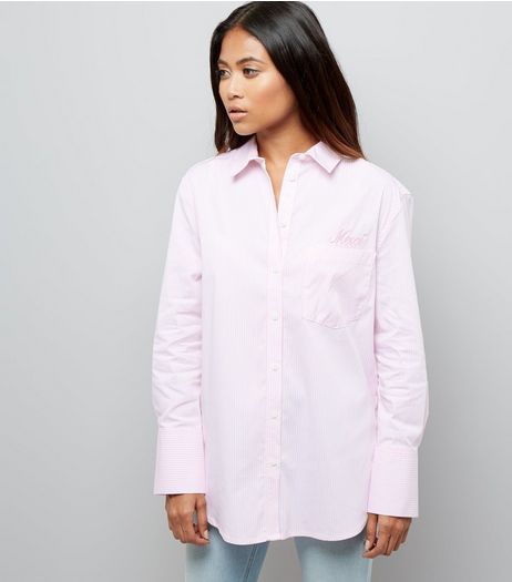 Petite Pink Stripe Wide Sleeve Shirt | New Look