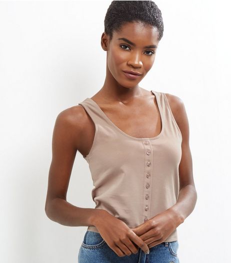 Light Brown Button Front Vest | New Look