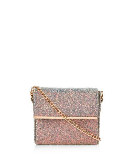 Pale Blue Iridescent Glitter Mini Box Bag | New Look