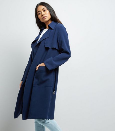 Petite Navy D Ring Utility Mac Jacket | New Look