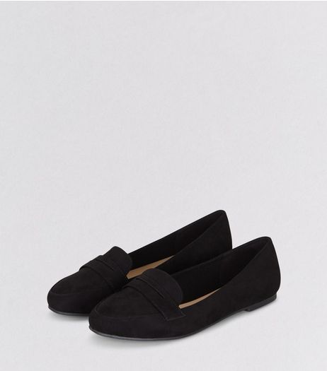Black Suedette Loafers | New Look