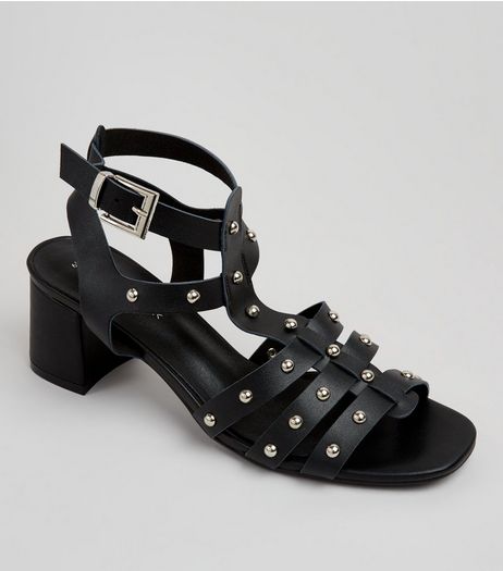 Black Stud Gladiator Sandals | New Look
