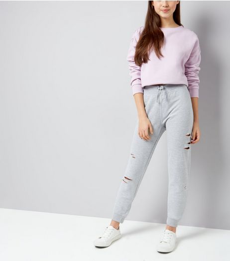Teens Grey Ripped Joggers | New Look