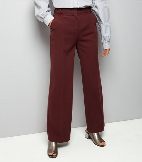 Burgundy Wide Leg Trousers | New Look