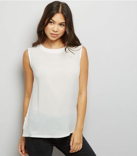 Cream D Ring Trim Woven Vest | New Look