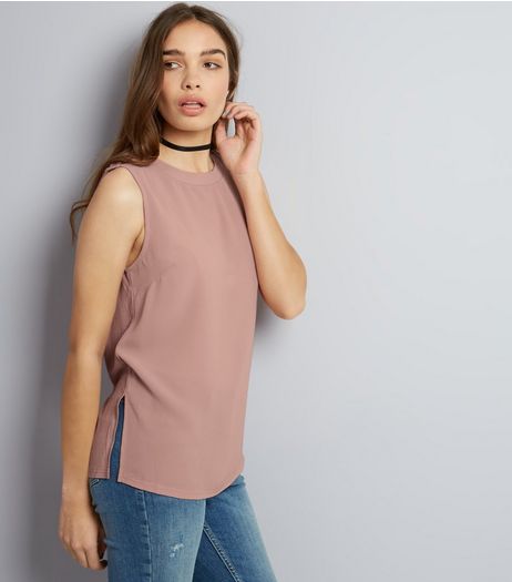 Mid Pink D Ring Shoulder Sleeveless Top | New Look