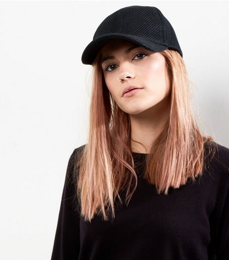Black Mesh Cap | New Look