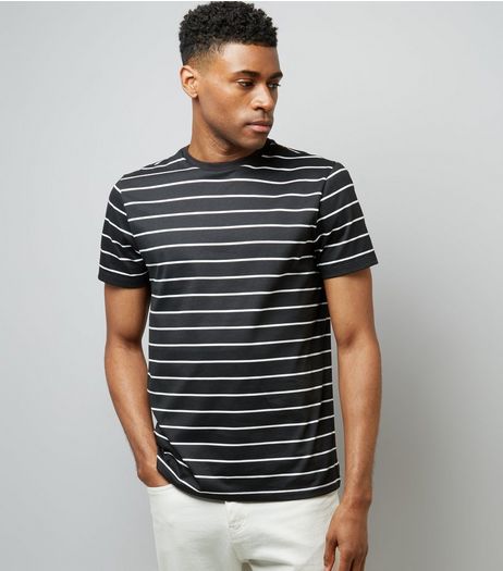 Black Stripe Crew Neck T-Shirt | New Look