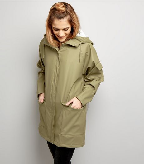 Noisy May Light Green Long Sleeve Mac | New Look