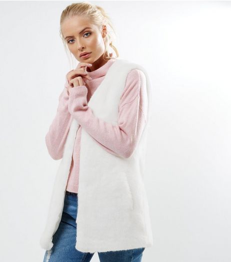 Cream Faux Fur Gilet | New Look