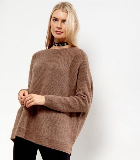 Mid Pink Ribbed Long Sleeve Jumper | New Look