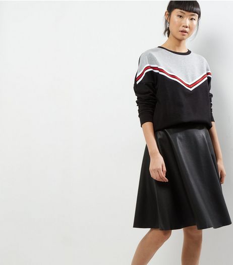 Noisy May Black Leather-Look Skirt | New Look