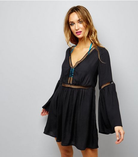 Black Ladder Trim Kaftan | New Look
