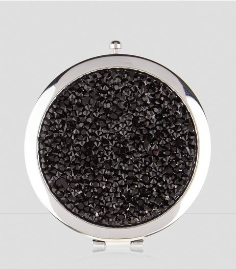 Black Crystal Top Mirror | New Look