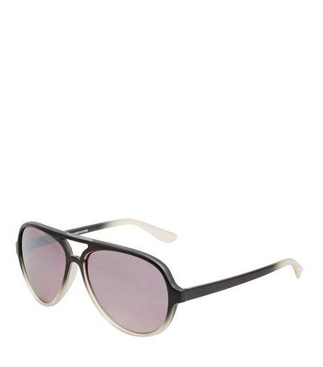 Black Ombre Pilot Sunglasses | New Look
