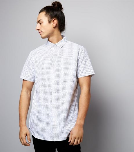 White Box Print Short Sleeve Shirt | New Look
