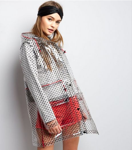 Black Spot Print Clear Anorak | New Look