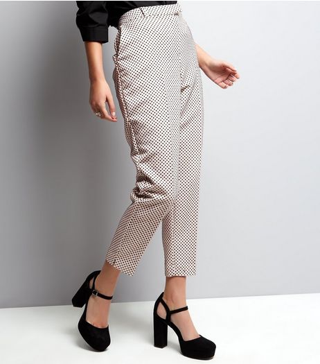 Pink Geo Print Jacquard Slim Leg Trousers | New Look