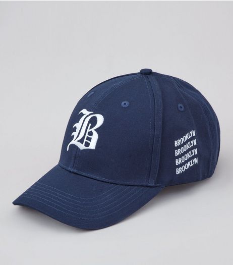 Navy Brooklyn Embroidered Cap | New Look