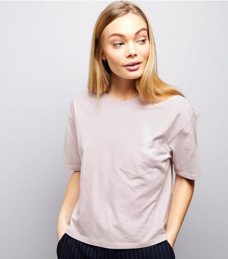 Lilac Single Pocket Boxy T-Shirt | New Look