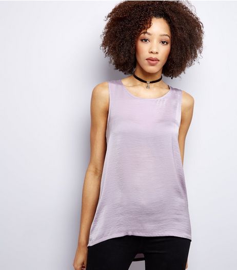 Lilac Sateen Vest | New Look