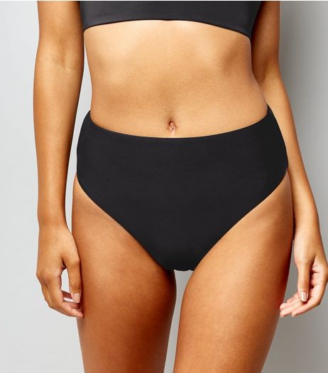 Black High Leg and Waist Bikini Bottoms | New Look