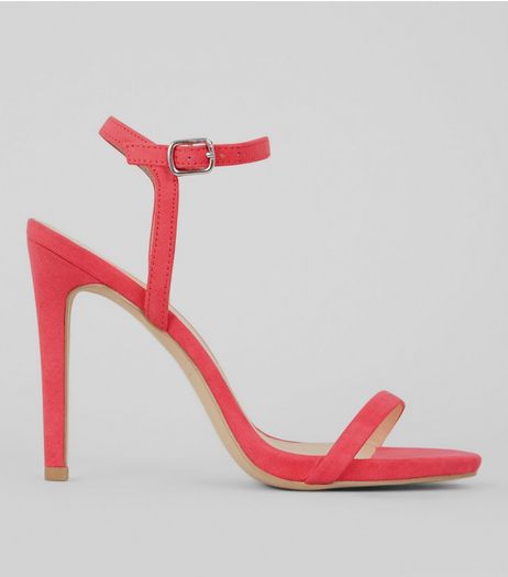 Pink Suedette Ankle Strap Heeled Sandals | New Look