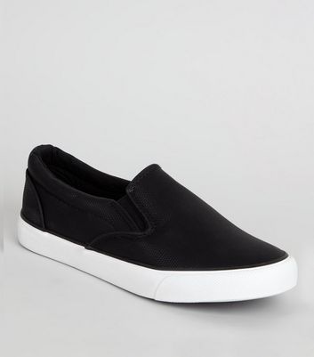 black faux snake slip on trainers