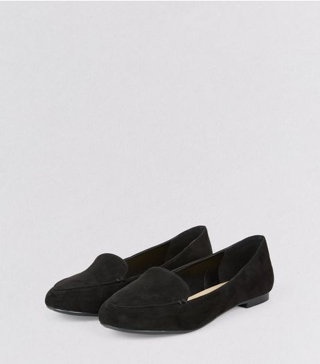 Black Suedette Tab Slippers | New Look