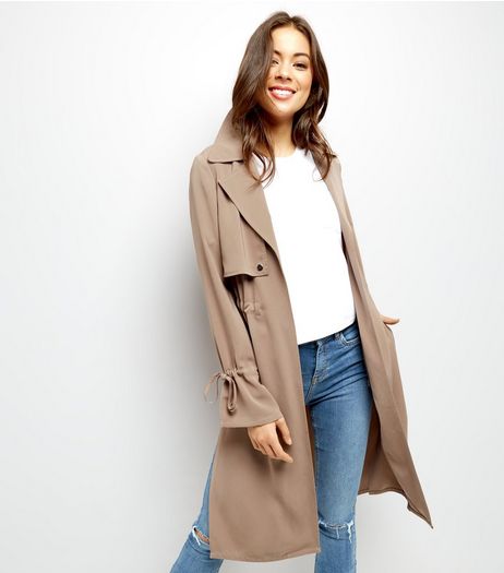 Mink Flared Sleeve Trench Coat | New Look