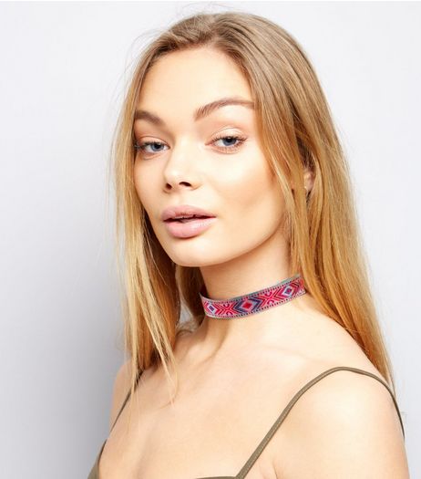 Pink Neon Tape Choker | New Look