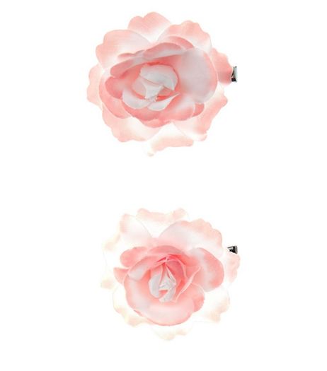 2 Pack Cream Ombre Rose Corsage Hair Clips | New Look