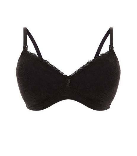 Maternity Black Lace Trim Bra | New Look