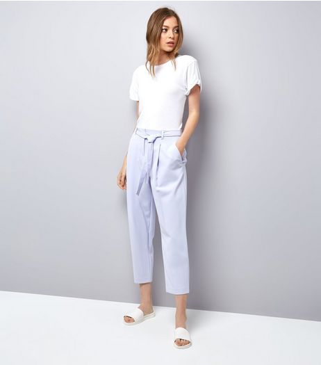 Lilac Tie Waist Trousers | New Look