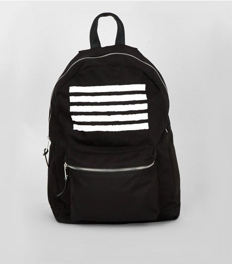 Black 5 Line Backpack | New Look