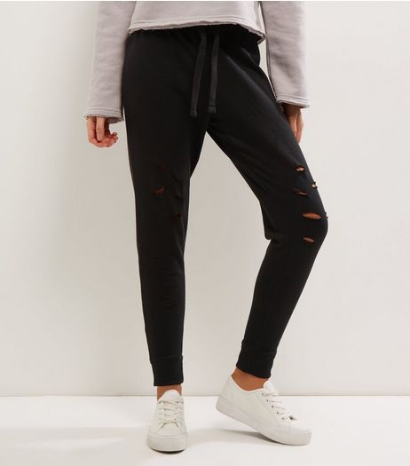 Black Ripped Joggers | New Look