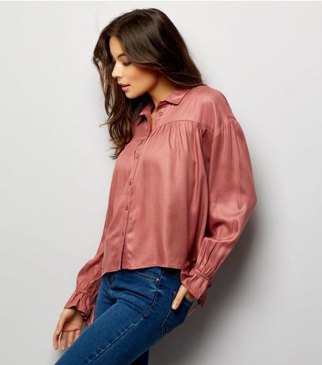Mid Pink Cuff Sleeve Shirt | New Look