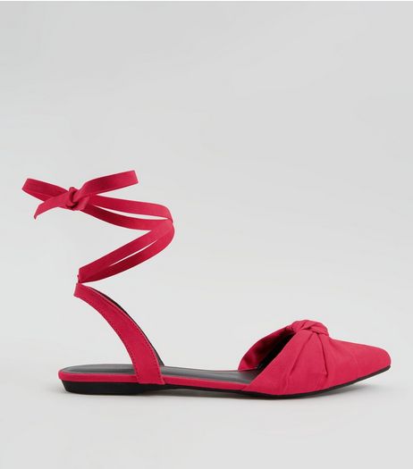 Pink Knot Front Tie Up Sandals | New Look
