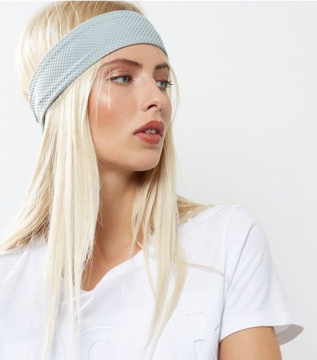 Blue Mesh Sports Head Band | New Look