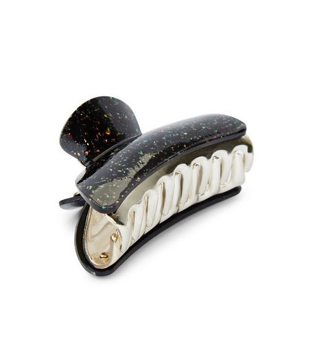 Black Glitter Bulldog Clips | New Look