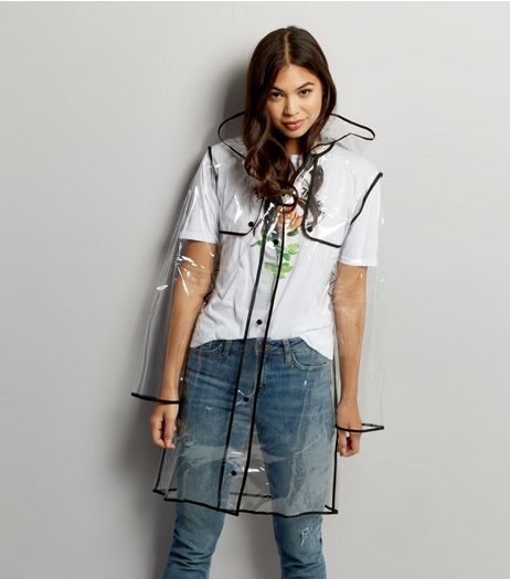 Black Clear Hooded Anorak | New Look