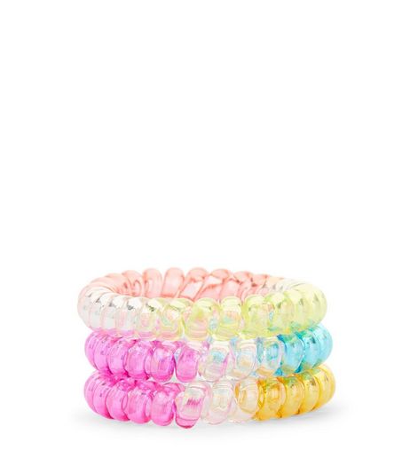3 Pack Multicoloured Spiral Bobbles | New Look