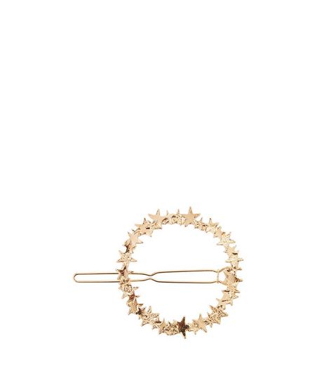 Gold Star Open Circle Hair Slide | New Look