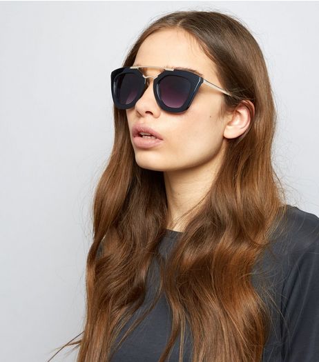 Black Double Frame Sunglasses | New Look