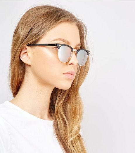 Black Mirror Lens Sunglasses | New Look