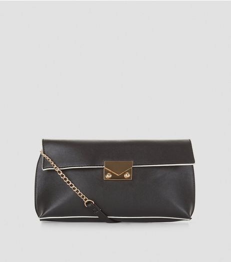 Black Contrast Trim Shoulder Bag | New Look