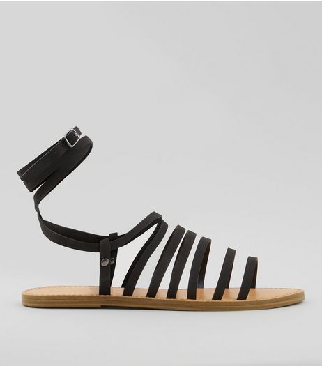 Black Multi Strap Gladiator Sandals | New Look